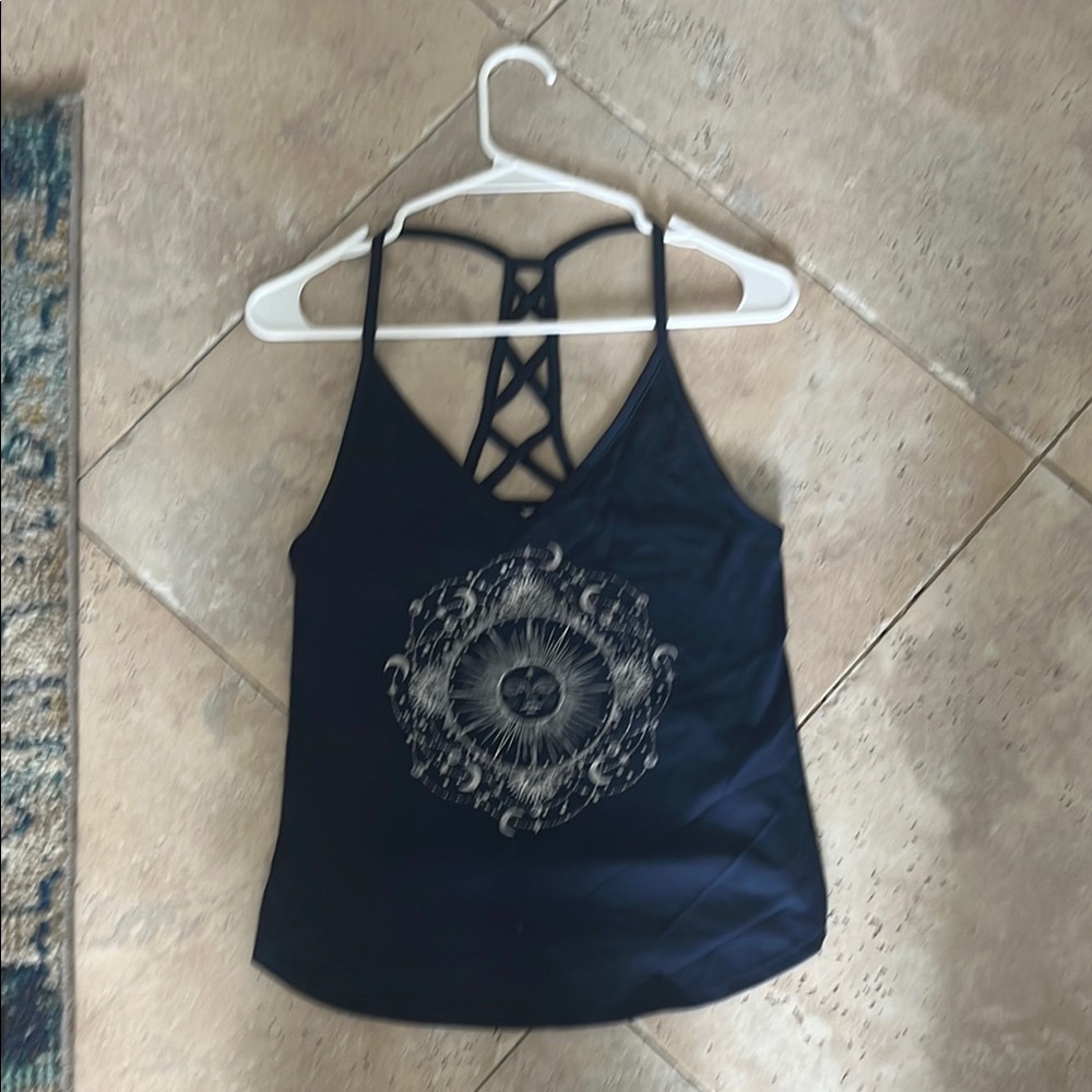Navy blue Women's Top with astronomy Design